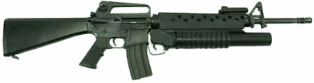 M16A2 с установленным 40-мм подствольным гранатометом