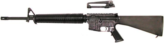 M16A3 ручка для переноски снята, магазин отсоединен