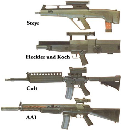 штурмовые винтовки принимавшие участие в программе ACR, фирм Steyr, Heckler und Koch, Colt, AAI