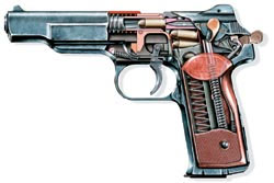 Автоматический пистолет АПС (в разрезе), СССР, 1951 г.