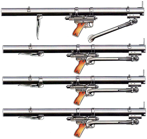 Варианты ручного противотанкового гранатомета системы Мешичека РРБ М49