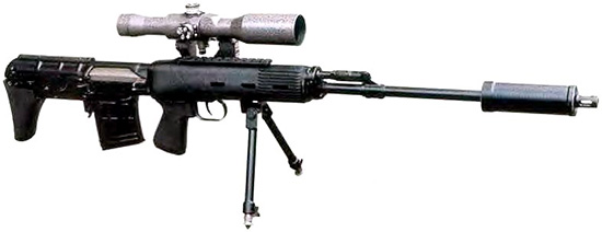 Снайперская винтовка СВУ-АС. Модификация с удлиненным стволом. Вид справа