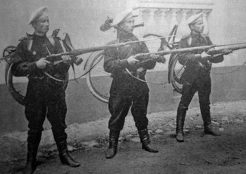 Испытания трёхлинейной винтовки обр.1891 г. первыми русскими самокатными командами