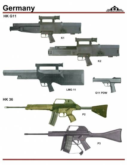 Германия: HK LMG-11, HK G-11 PDW, HK 36