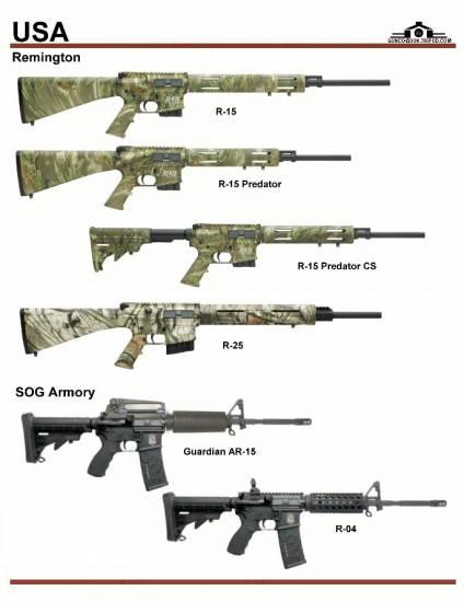 США: Remington R-15 Series, Remington R-25, SOG...