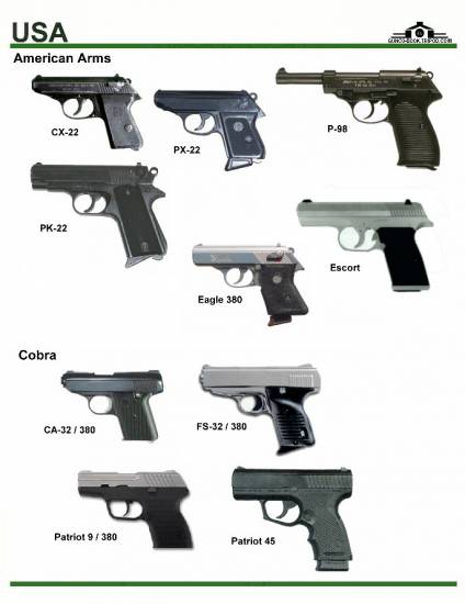 США: American Arms CX-22, PX-22, P-98, PK-22, ...