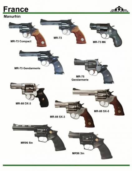 Франция: Manurhin MR-73, MR-75, MR-88, MR-93, ...