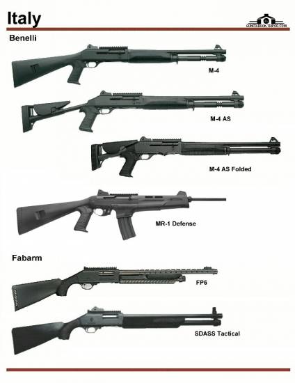 Италия: Benelli M-4, Benelli M-4AS, ...