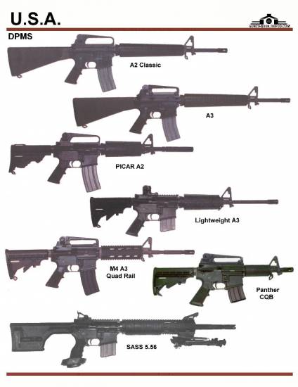 США: DPMS A2, DPMS A3, DPMS PICAR A2, DPMS M4 ...