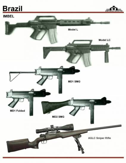 Бразилия: IMBEL Model L, Model LC, MD1, MD2 ...