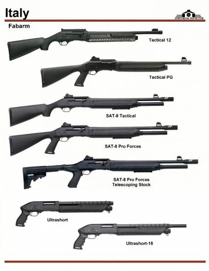 Италия: Fabarm Tactical 12, Fabarm SAT-8, ...