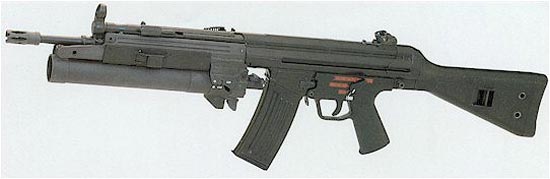 HK79 установленный на винтовке HK33