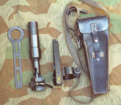 основные компоненты Gewehrgranatgerät (Schiessbecher) с чехлом для хранения и переноски