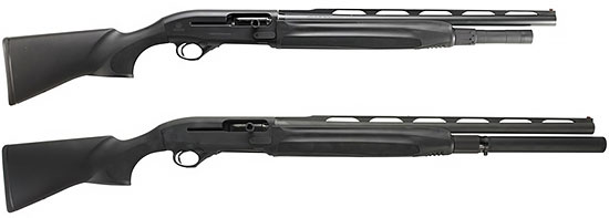 Beretta 1301 Comp с длиной ствола 530 мм (сверху) и 610 мм (снизу), оснащенные удлинителями магазина