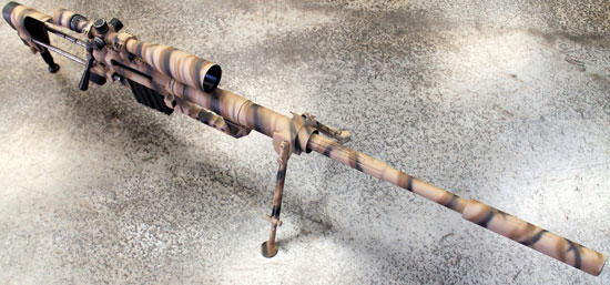 THOR M408 с установленным глушителем звука выстрела