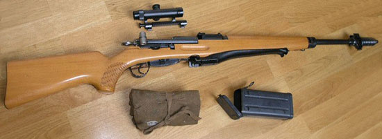 винтовка Schmidt-Rubin K31/55 / ZfK-55, оптический прицел и коробка для его транспортировки, набор инструментов и дополнительных деталей