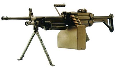 5,56-мм ручной пулемет FN Minimi Standart с металлическим прикладом и ленточным питанием (Бельгия)