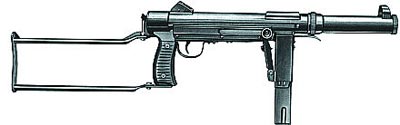 9-мм пистолет-пулемет SCK тип 66 с откинутым прикладом