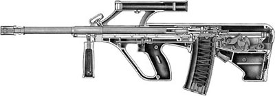 Разрез штурмовой винтовки AUG А1