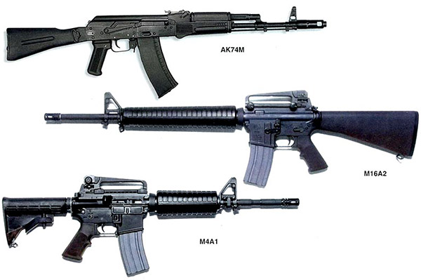 Автоматы АК-74М, М16А2, М4А1, принятые на вооружение в 80-90-х гг. прошлого века, сегодня являются основным видом индивидуального автоматического оружия Российской армии, армии США и ряда других стран