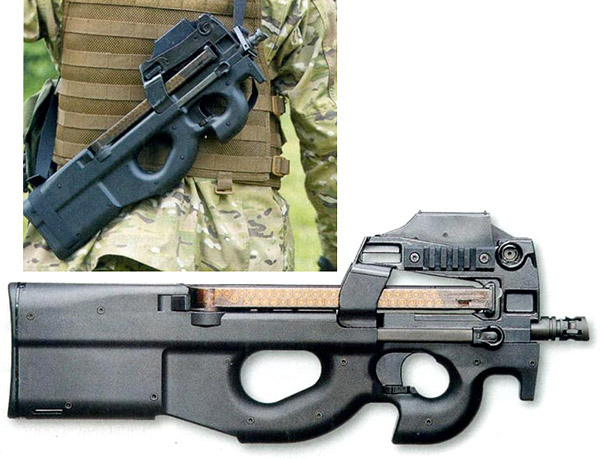 Бельгийский 5,7-мм пистолет-пулемет FN P90 отличает не только компоновка «булл-пап», но и необычное размещение магазина немалой вместимости