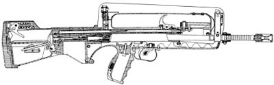 Схема 5,56-мм штурмовой винтовки FAMAS F1 (в разрезе)