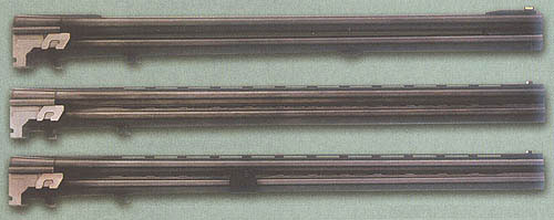 Три пары сменных стволов с различными типами прицельных планок для вертикалки фирмы Franchi. Пристрастие к тому или иному типу планки - исключительно дело моды и вкуса владельца