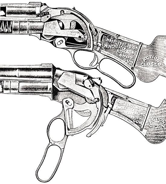 Устройство ружья крайне оригинально и совсем не похоже на дробовики М. Браунинга. Да и среди других ружей со скобой Генри ему трудно найти аналоги.