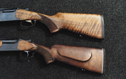 Приклады тестируемых ружей: сверху - ствол МР-233, снизу - ствол ТОЗ 120