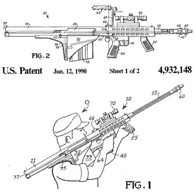 Рисунки 12.7-мм винтовки Barrett M82A2