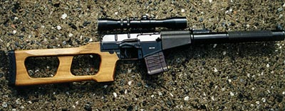Снайперская винтовка ВСС со съемным деревянным прикладом рамочного типа