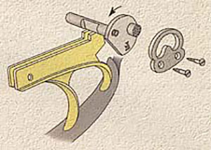Боковой предохранитель В.В. Гринера (Side Safeti), запиравший спусковые крючки (британский патент № 1623 от 1877 г.)