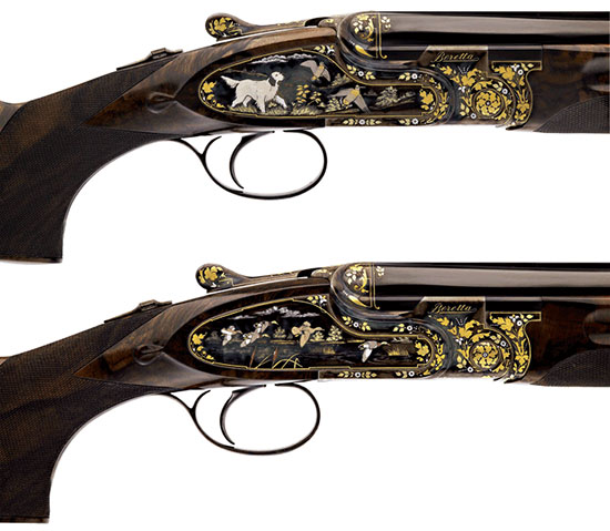 Эта пара ружей была изготовлена в ознаменование 70-летнего юбилея президента компании Уго Гусалли Беретта