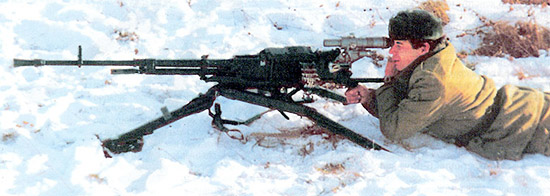 12.7-мм пулемет НСВ на станке Степанова-Барышева 6Т7