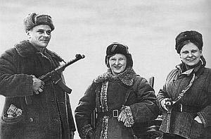 7,62-мм пистолет-пулемет Судаева обр. 1943 г. (ППС-43) на вооружении белорусских партизан. 1944 г.
