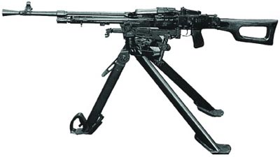 7,62-мм единый пулемет Никитина-Соколова. Опытная модель 1958 г. на станке-треноге Саможенкова