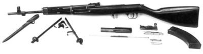 7,62-мм автоматический карабин конструкции Гаранина. Опытный образец 1945 г. Неполная разборка