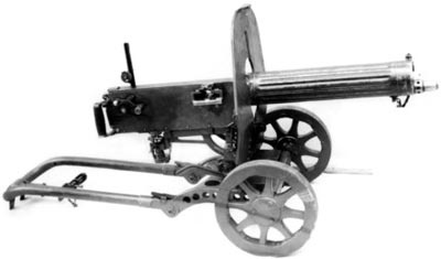 7,62-мм станковый пулемет «максим» на колесном станке конструкции Гаранина. В варианте для стрельбы по наземным целям. Опытный образец 1944 г.