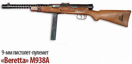 9-мм итальянский пистолет-пулемет «Beretta» М938А