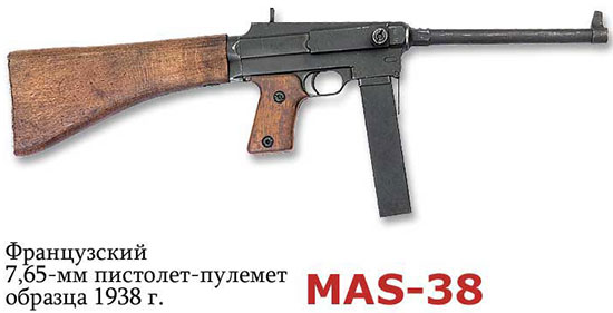 7,65-мм пистолет-пулемет образца 1938 г. MAS-38