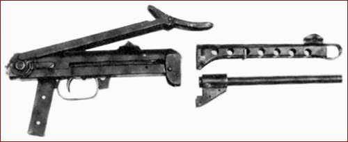 Прототип финского пистолета-пулемёта m/44. Данный образец представляет собой советский ППС-42, переделанный под патрон 9х19 Para 