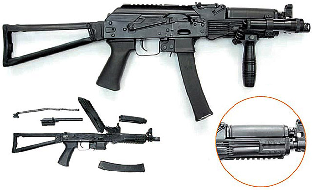 Пистолет-пулемет «Витязь-СН». Его отличительная особенность – наличие прицельной планки на 4 дистанции. Наличие планок «пикатинни» в исполнении Сб-20 позволяет крепить на них различное тактическое снаряжение