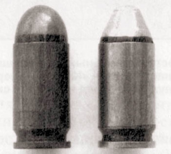 9x18 мм патроны к пистолету Макарова. Обычный ПМ (слева) и высокоимпульсный ПММ