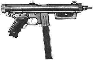 Пистолет-пулемет «Беретта». Опытная модель 10 со сложенным металлическим прикладом