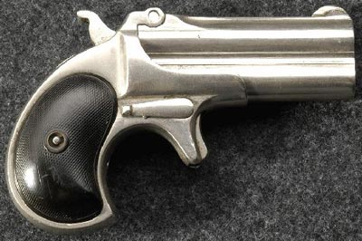 Классический двуствольный дерринджер фирмы Remington калибра .41RF выпускался в США почти 60 лет, вплоть до середины 30-х годов ХХ века