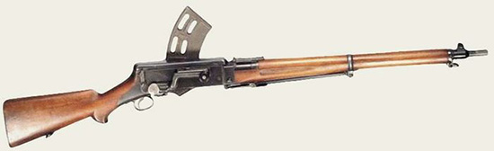 Самозарядная винтовка М1896 системы Шоубо, состоявшая на вооружении датской морской пехоты и ставшая основой для ручных пулеметов Мадсен