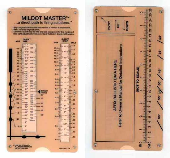 Аналоговый калькулятор Mildot Master