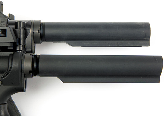 Даже карабинные трубы приклада могут отличаться: милспек (вверху) и коммерческий вариант