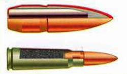7,62-мм патрон образца 1943 г. с пулей с термоупрочненным сердечником (ПС). Масса патрона -16,4 г, масса пули - 7,9 г, длина пули - 26,8 мм, начальная скорость -710-725 м/с