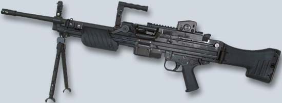 Пулемет HK MG4 с обычным открытым прицелом